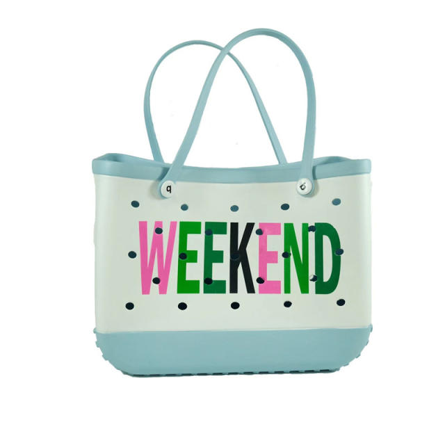 Hot sale colorful painting EVA beach bag waterproof bag bogg bag