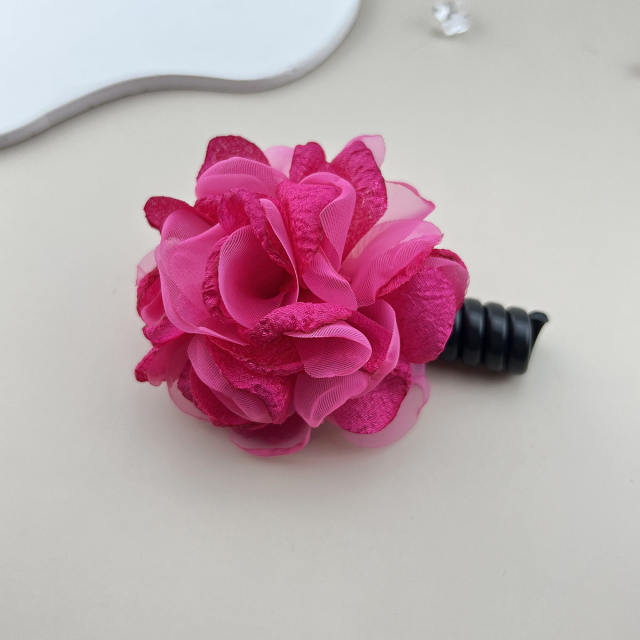 New design fabric flower sprial hair ties for women