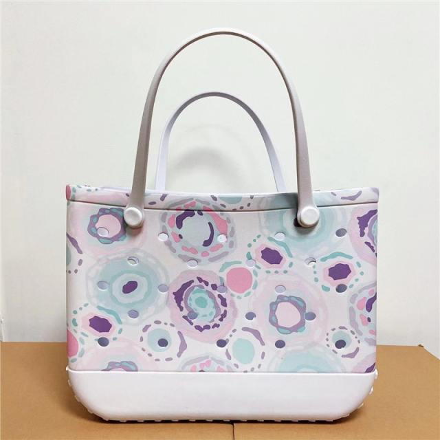 Hot sale colorful painting EVA beach bag waterproof bag bogg bag