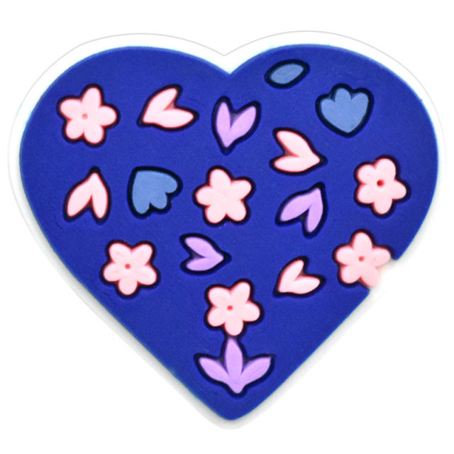 Cute cartoon heart shape PVC material shoes accessory