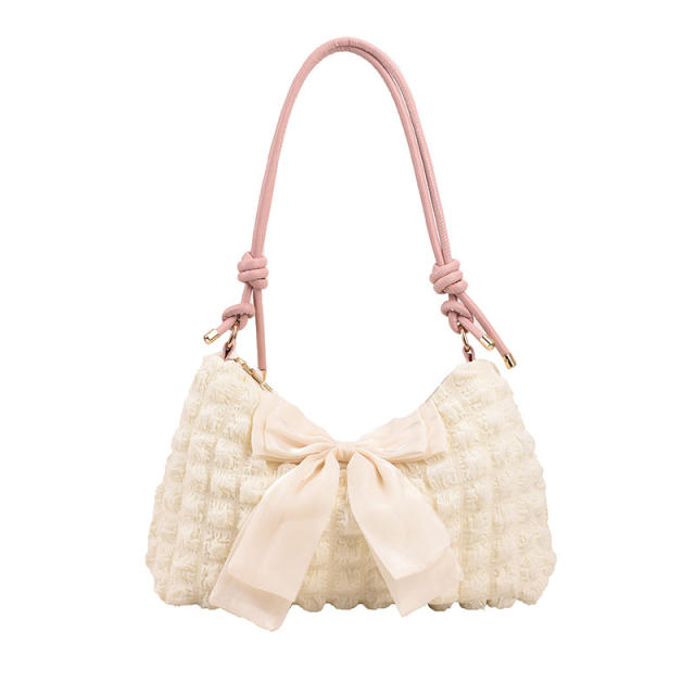 Sweet bow new design soft women shoulder bag