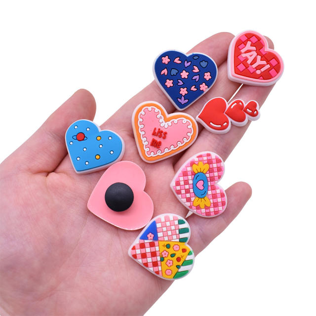 Cute cartoon heart shape PVC material shoes accessory