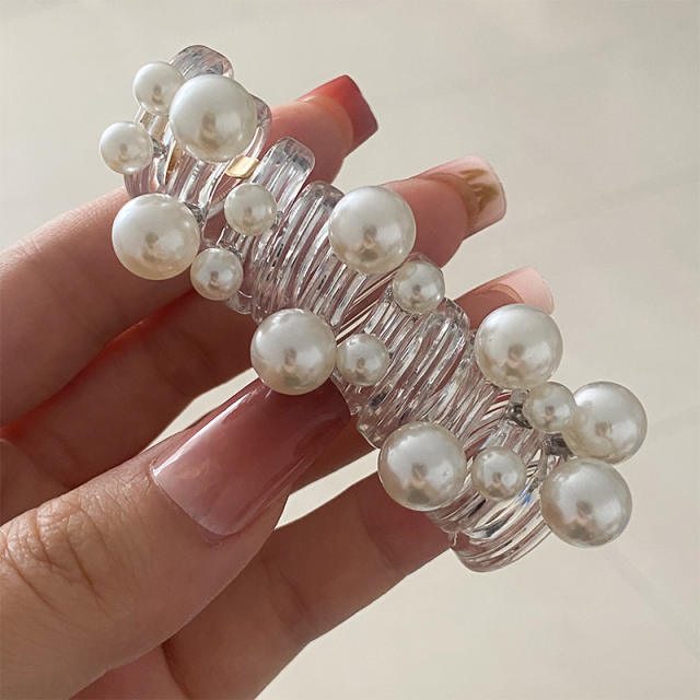 Korean fashion imitation pearl bead hair ties