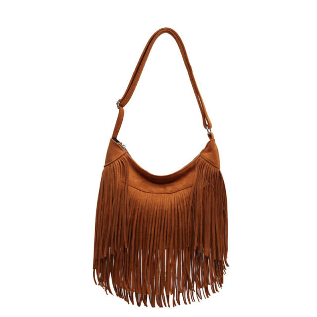 Vintage tassel design large size women tote bag