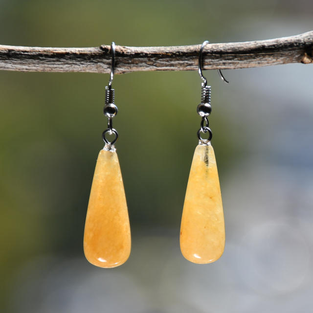 Vintage natural stone drop earrings