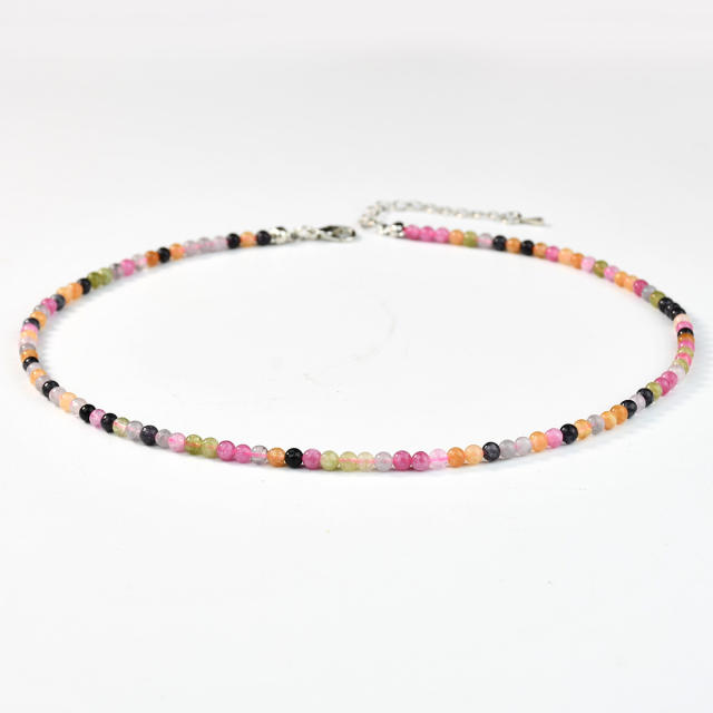 Spring summer natural stone beaded necklace