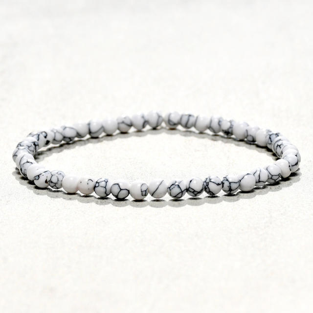4mm natural stone beaded bracelet