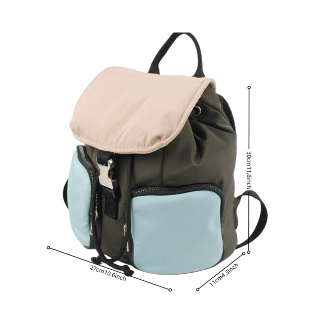 Elegant hot sale contrast color polyster backpack