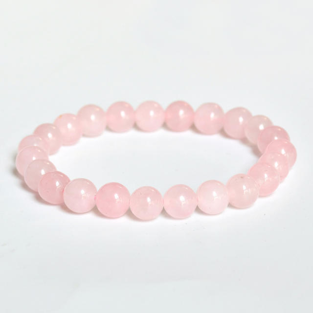 INS sweet pink quartz beaded bracelet natural stone bracelet