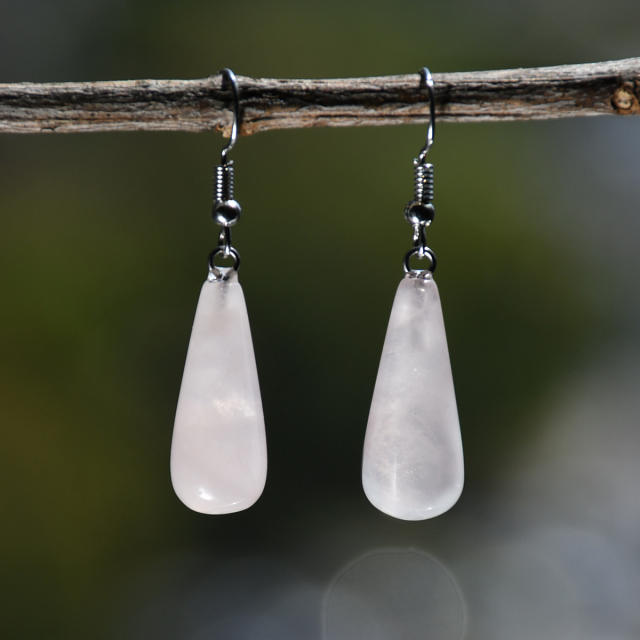 Vintage natural stone drop earrings