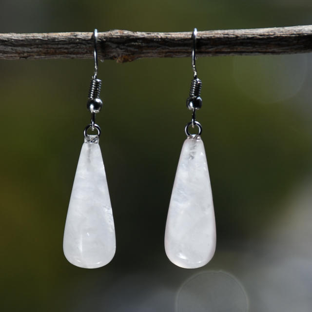 Vintage natural stone drop earrings