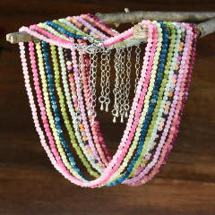 Spring summer natural stone beaded necklace