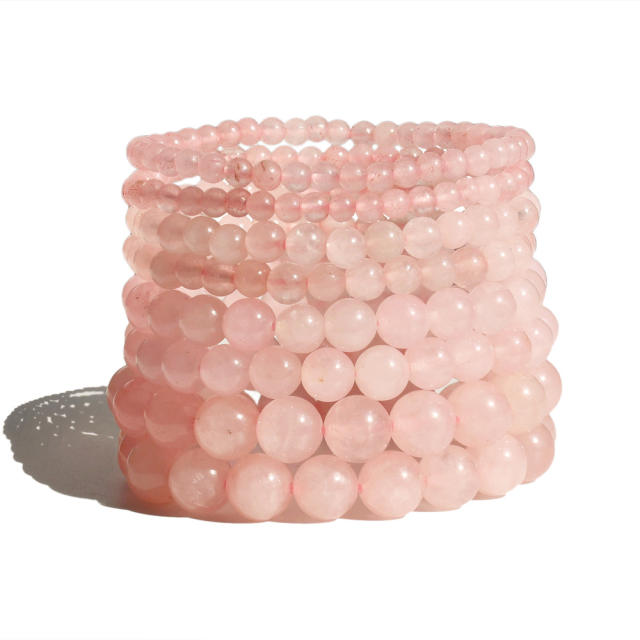 INS sweet pink quartz beaded bracelet natural stone bracelet