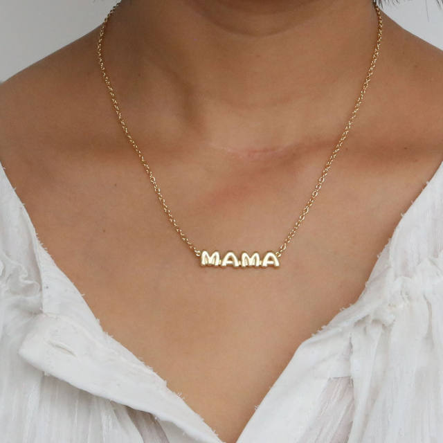 18KG copper chunky LOVE MAMA XOXO pendant necklace