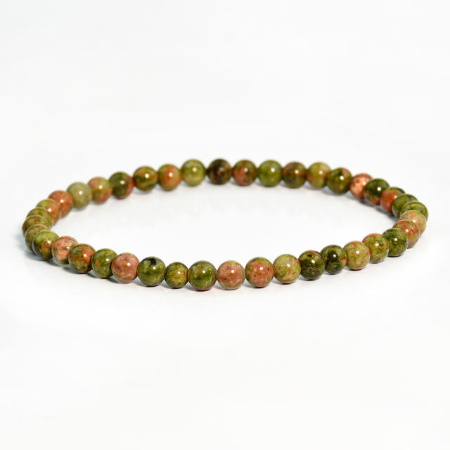 4mm natural stone beaded bracelet