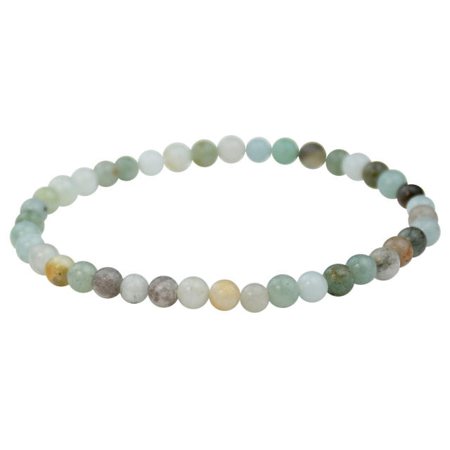 4mm natural stone beaded bracelet