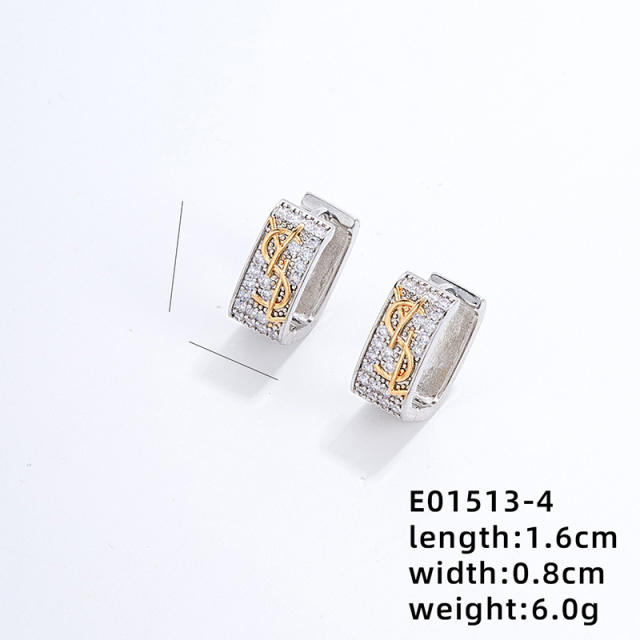 Elegant mix color gold plated copper huggie earrings collection