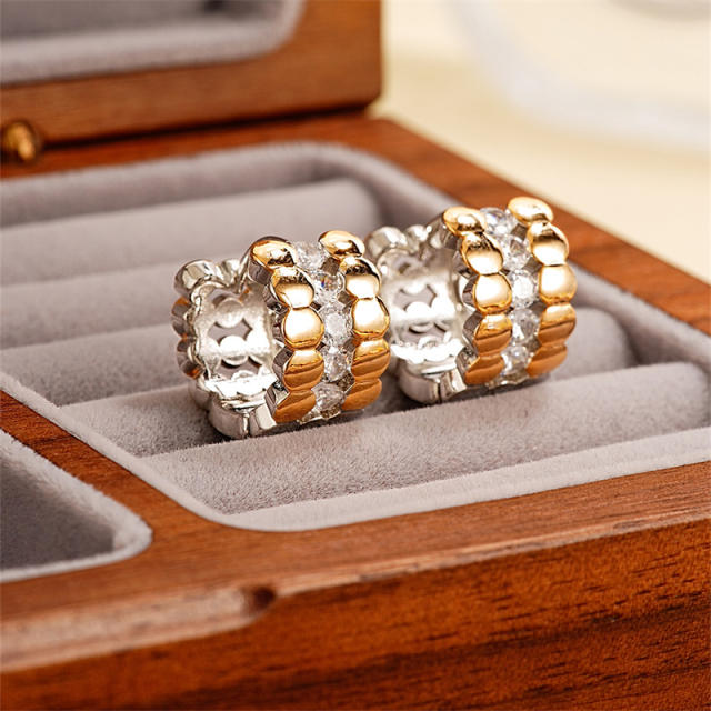 Elegant mix color gold plated copper huggie earrings collection