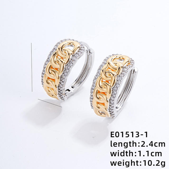 Elegant mix color gold plated copper huggie earrings collection