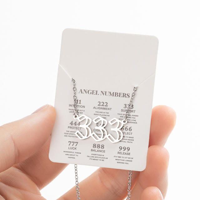 Dainty angle number stainless steel necklace