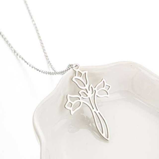 Korean fashion hollow out cross moon sun stainless steel necklace