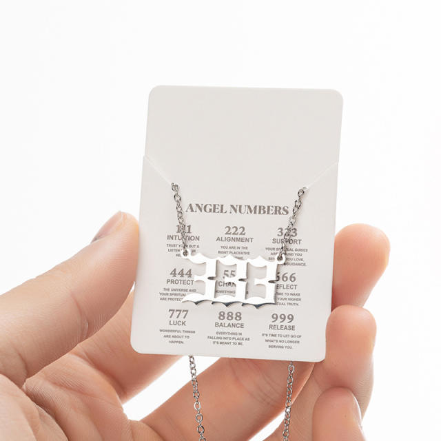 Dainty angle number stainless steel necklace