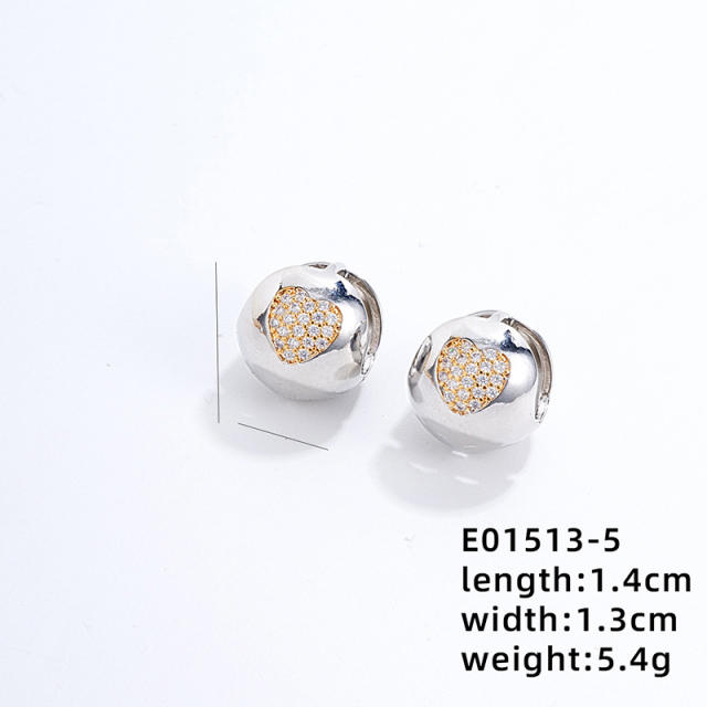 Elegant mix color gold plated copper huggie earrings collection