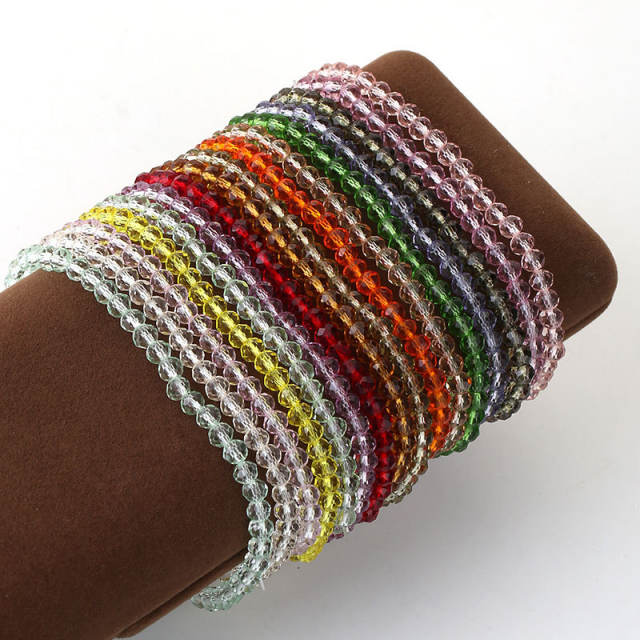 3mm Colorful bead multi strand bracelet for summer