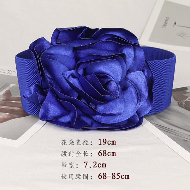 7.5cm wide size elastic fabric flower corset belt