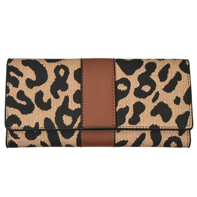 Personality leopard grain PU leather women wallet