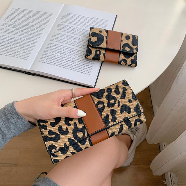 Personality leopard grain PU leather women wallet