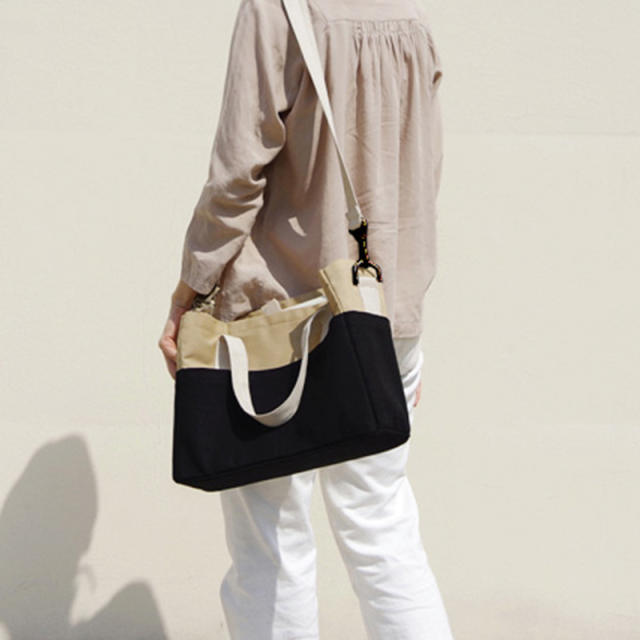 Korean fashion color mixing cotton material handbag crossbody bag
