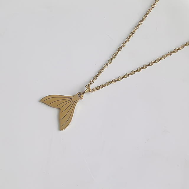 Ocean series fish pendant dainty stainless steel necklace