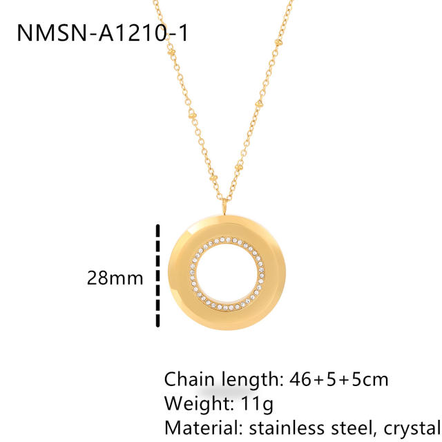 Dainty geometric pendant diamond pendant stainless steel necklace