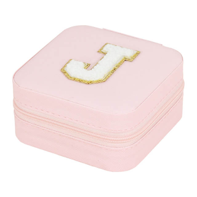 Creative initial letter square shape Portable jewelry box