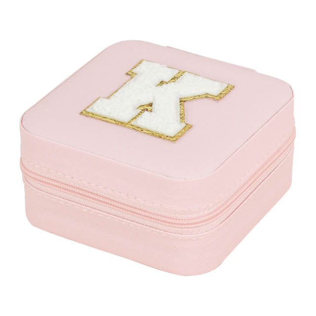 Creative initial letter square shape Portable jewelry box