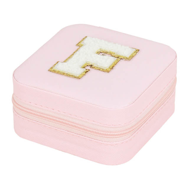 Creative initial letter square shape Portable jewelry box