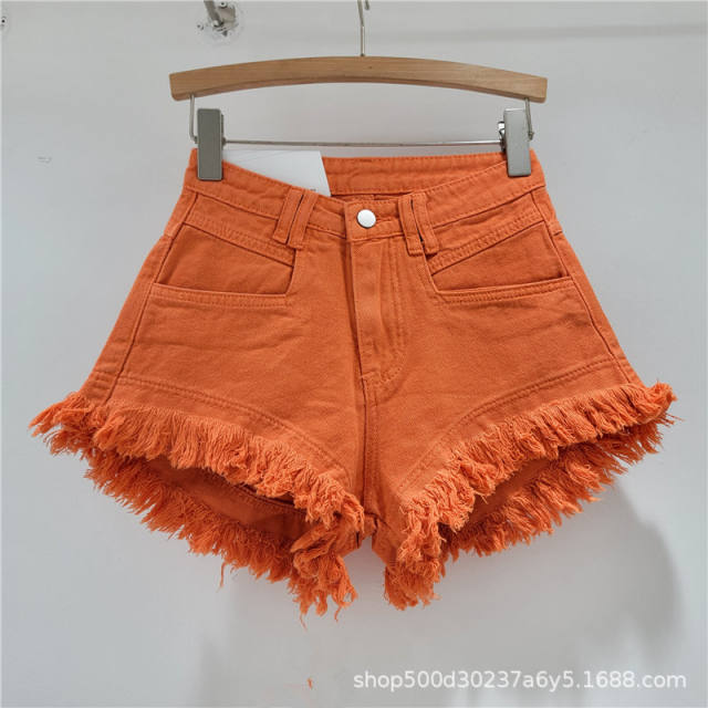 Summer new design colorful denim shorts for women