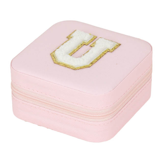 Creative initial letter square shape Portable jewelry box