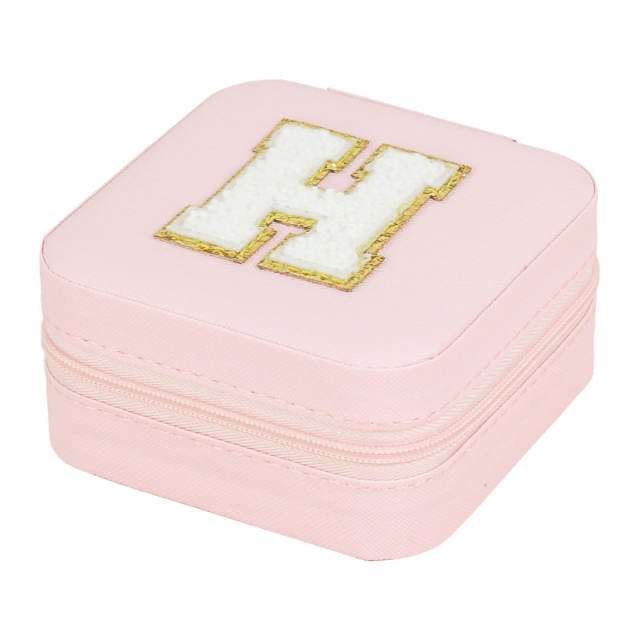 Creative initial letter square shape Portable jewelry box