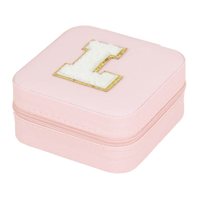 Creative initial letter square shape Portable jewelry box