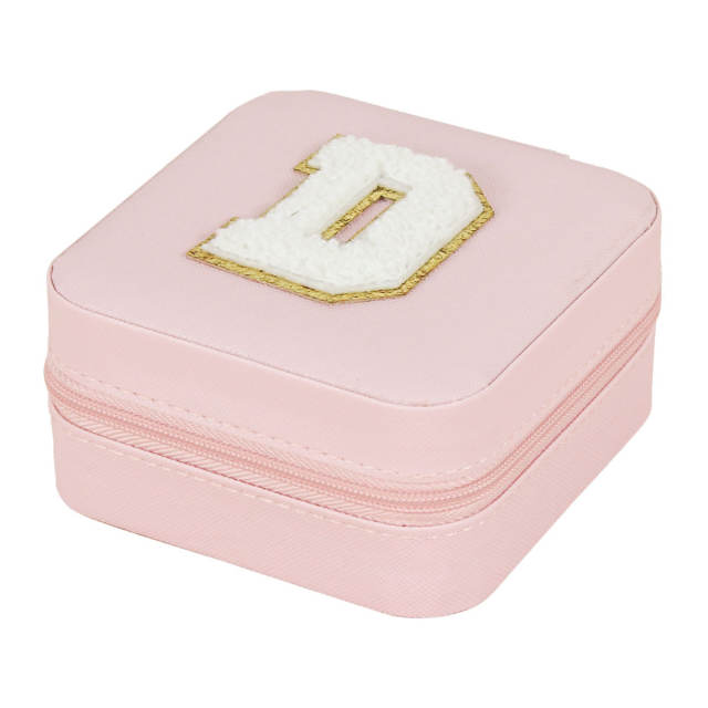 Creative initial letter square shape Portable jewelry box