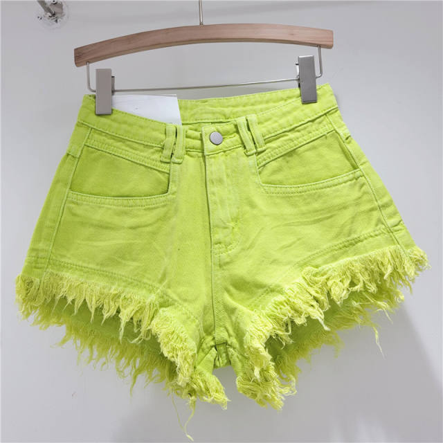 Summer new design colorful denim shorts for women