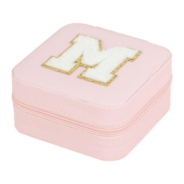 Creative initial letter square shape Portable jewelry box