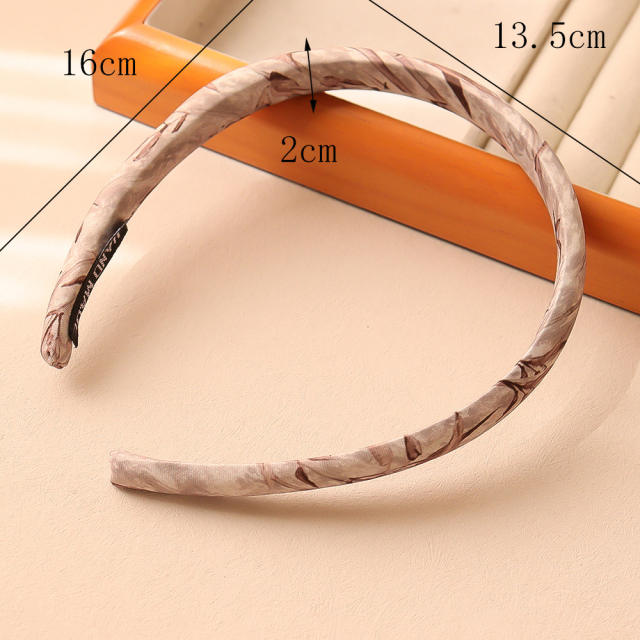 2cm satin material chinese painting design padded headband