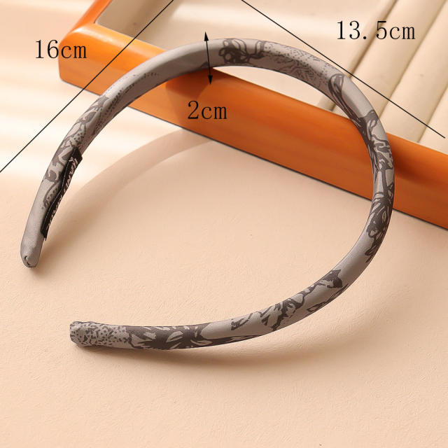 2cm satin material chinese painting design padded headband