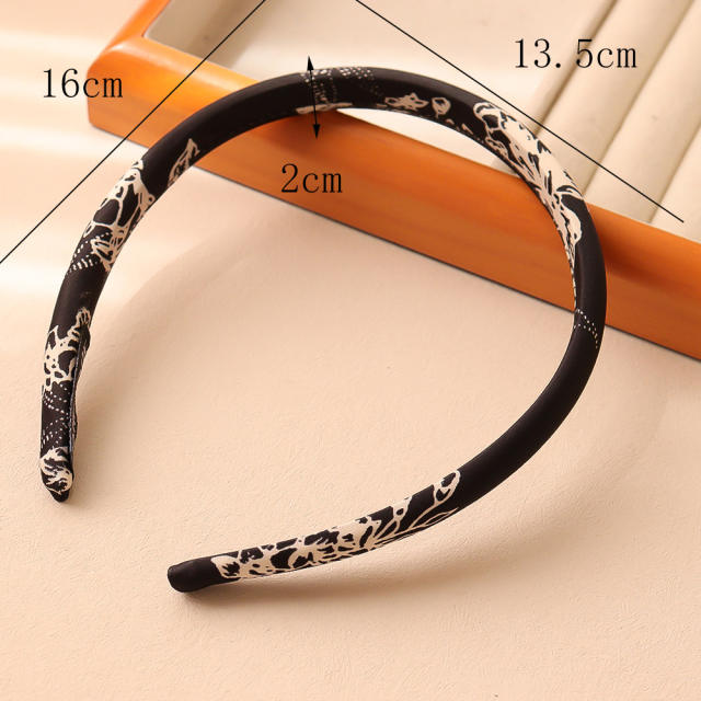 2cm satin material chinese painting design padded headband