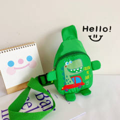 Cartoon dinosaur pattern colorful sling bag for kids