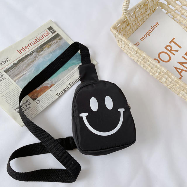 Korean fashion smile face sling bag for kids