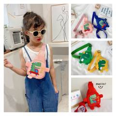 Cartoon dinosaur pattern colorful sling bag for kids